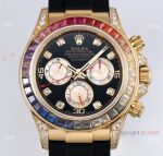 BL Factory Swiss Grade Rolex Daytona Gold Rainbow Copy Watch Cal.4130 Chronograph